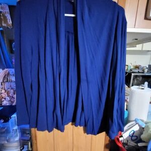 Banana Republic Deep Navy Open-Front Draped Cardigan